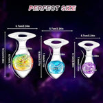 3Pcs Luxury Crystal Butt Plug Set, Liquid Silicone Anal Plug, Small, Medium, Large Sizes, O-Base For Safety, Comfortable Prostate Massager, Perfect For Beginners And Advanced Users, Ideal Gift