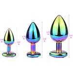 Anal Plugs Anal Trainer Kits Set Colorful Metal Butt Plug Heart Shape Jewelry Anal Sex Toys For Beginners Advanced Users