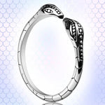 Male Penis Ring Stainless Steel Cockrings Smooth Snake-Shaped Delay Glans Ring Testicles Stimulates Erection Pleasure Enhancing Adult Sex Toys (L)