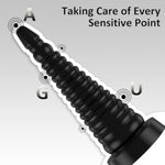 Sex Toys For Women Men 9.05 Inch Silicone Huge Anal Beads Butt Plug With Strong Suction Cup G-Spot Dildo Vaginal Prostate Massage Stimulation Anus Opening Trainer Butt Stretcher - Black