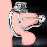 Wearable Stainless Steel Chastity Cage Adult Toys With Penis Plug Chastity Ring Sex Toys - Catheter Long Breathable Chastity Devices For Sissy Male Sex Toys Bdsm Kit(L)