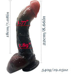 8.6" Curved Realistic Dildo For 3Xlr Sex Machine Liquid Silicone Dildo G-Spot Orgasm Big Dick Wand Lifelike Penis For Vagina & Anal Play(Black)