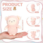 12 Pcs Mini Lamb Plush Keychain Bulk 4.7 Inch Christmas Sheep Stuffed Animal Soft Adorable Lambs Christmas Party Favor Gifts For Kids Boys Girls Birthday Baby Shower Basket Stuffers
