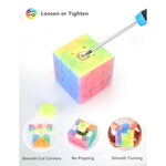 Speed Cube Set, 2X2X2 3X3X3 Pyramid Magic Cube Set, Puzzle Cube Toys Birthday Party Christmas Stocking Stuffers Gift For Kids Teens Adults(Jelly Stickerless)
