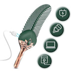 Vibrating Peacock Feather Tickler Silicone Fetish Feather Teaser Teasing Sticks Vibrator With 10 Vibration Modes Foreplay Flirting Sm Sex Toys