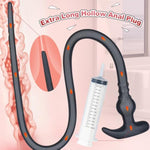 41" Bdsm Extra Long Silicone Anal Plug Douche Set With 150Ml Syringe, Shower Douche Nozzle For Travelling Extended Enema, Hollow Butt Plug Dildo Sm Sex Toys For Adults Male Female Couples (L)