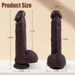 8.66 Inch Black Dildo With Lifelike Skin Texture Big Glans, Realistic G Spot Dildos For Women, Anal Stimulator With Strong Suction Cup For Hands-Free Play Body-Safe Soft Liquid Silicone Adult Sex Toys