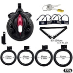 Lightweight Abs Cock Cage Flat Chastity Cage With Ventilation Holes And Catheters Sex Toys Chastity Device With Belt And Concealed Lock For Man Bondage Inverted Chastity Cage With Funnel (B,Black)