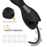 Semoox Urethral Sounds Dilator Male Vibrator Penis Training Masturbator Glans Trainer Stimulation Massager Men Sex Toy Urethral Sounds With 6 Pcs Separable Plug,10 Vibrating Modes, Usb Charge, Black