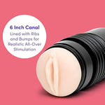 Thrust Pro Ultra Abbie Male Masturbator Cup - 6 Inch Extra Tight Realistic Vagina With Textured Canal - Vibrator Compatible Male Sex Toy - Self Pleasure Toy For Men - Waterproof - Flesh Pink