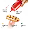 Condiment Squeeze Bottles for Sauces Liquids - 12 OZ Kitchen Squirt Bottles for Liquids - Plastic Condiment Bottles for Sauce, Ketchup, Dressing, Oil - Easy Pour & Clean