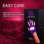 Love Glove - Pleasure Gloves for Unforgettable Intimate Sensual Satisfaction - Made from Softest Silicone - with Different Vibration Patterns - USB Rechargeable Purple