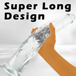 Realistic Dildo, 17 Inch Huge Dildo With Small Glans And Powerful Suction Cups For G-Spot Stimulation And Anal Play, Clear Ultra Big Soft Lifelike Fake Penis Dildos Adult Sex Toy For Women/Men/Couple