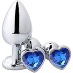 3 Pcs Stainless Metal Anal Butt Plugs Heart Shaped Jewelry Anal Trainer Toys Unisex Valentine 'S/Birthday Gift For Lover