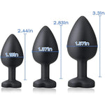 3Pcs Heart Shaped Anal Butt Plug Set With 5 Replacement Diamond Silicone Anal Trainer Butt Toys Large/Medium/Small Anal Training Kits Sex Toys For Women Men Couples Lover Personal Massager Anal Plugs