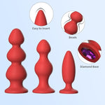 Anal Plug Training Sets?Anal Prostate G-Spot Sex Toys For Beginners To Advanced Users Sex Toys For Couples?Red?