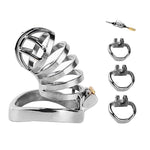 Metal Chastity Cage With Lock And Key Male Chastity Devices With 3 Different Sizes Of Rings Cock Cage Silver Penis Cages Locked Cage Adult Bondage Sex Toys For Men (Full Sets)