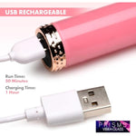 10X Vibra-Glass Mini G-Spot Vibrator For Men Women & Couples, Made With Durable Borosilicate Glass Non-Allergenic Rechargeable Splashproof Ipx5. 3 Piece Set - Pink