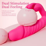 Thrusting Rabbit Vibrator Sex Toy for Women, Adult Toys Dildo G-Spot and Clitoris Stimulation, 10 Vibration and 3 Thrusting Modes, Sub-45dB Quiet, 0.32in Stroke, IPX6 Waterproof, Rechargeable