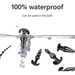 Newly Anal Butt Plug Waterproof Silicone Anales Trainer Set Plug For Women And Men Anal, With Beads Plug Kit, Pack Of 6 Anal Plugs-Black-2