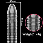 Transparent Male Condoms with Crystal Sleeve Design - Pack of 4