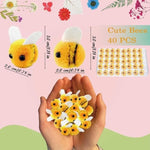 40 Pcs Wool Felt Bumble Bees for DIY Crafts, Party Decor & Embellishments