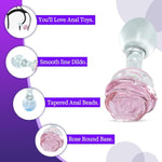 3 Piece Butt Plugs Small Medium Large Glass Rose Analplugs For Men Women Sm Masturbation Anal Training Pink Anal Dilator Adult Sex Toys