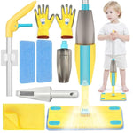 Spray Mop Kids Montessori Christmas Toy Set With Real Water Sprayer 2Pcs Washable Pads Squeeze Working Mini Size Kids Spray Mops Cleaning Toy Set That Really Work For Toddler 3-8 Floor Cleaning Dust