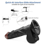 Premium Sex Machine Attachments,10Inch Huge Silicone Dildo For Quick-Air Connector Thrusting Machine,7.28 Inch Insertable Length,1.96 Inch Diameter,Thrusting Sex Machine Accessories,Black
