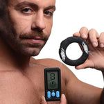 Vibrating & E-Stim Silicone Cock Ring With Remote Control - 1.75In, Black (Ag932)