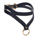 Bondage Baddie Black And Gold Collar With O-Ring,Ag724