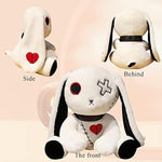 Rabbit Plush Doll, Scary Rabbit Stuffed Animal, Standing Toy - Halloween, Easter, Christmas, Birthday Gift (White)