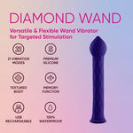 FemmeFunn Diamond Textured Wand Vibrator, G-Spot, 21 Modes, Waterproof