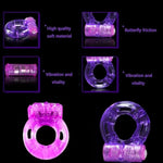 Vibrating Cock Ring Male Sex Toys For Couples, 2Pcs Penis Ring Vibrator Clitoral Stimulator For Enhance Men Sex Games, Silicone Cockring Prostate Massager Penis Vibrator Adult Sex Toys For Men