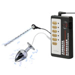 Electro Shock Prostate Massager Set With Controller And Urethral Sound Plug Electric Bdsm Toys For Men Anal Play Adult Products (L)