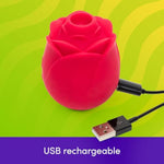 Rose Clitoral Sucking Toy - Clit Stimulator With 6 Suction Speeds - Waterproof Sucker Vibrator - Rechargeable Vibrating Adult Sex Toys For Women - Waterproof - Gifts For Women - Red