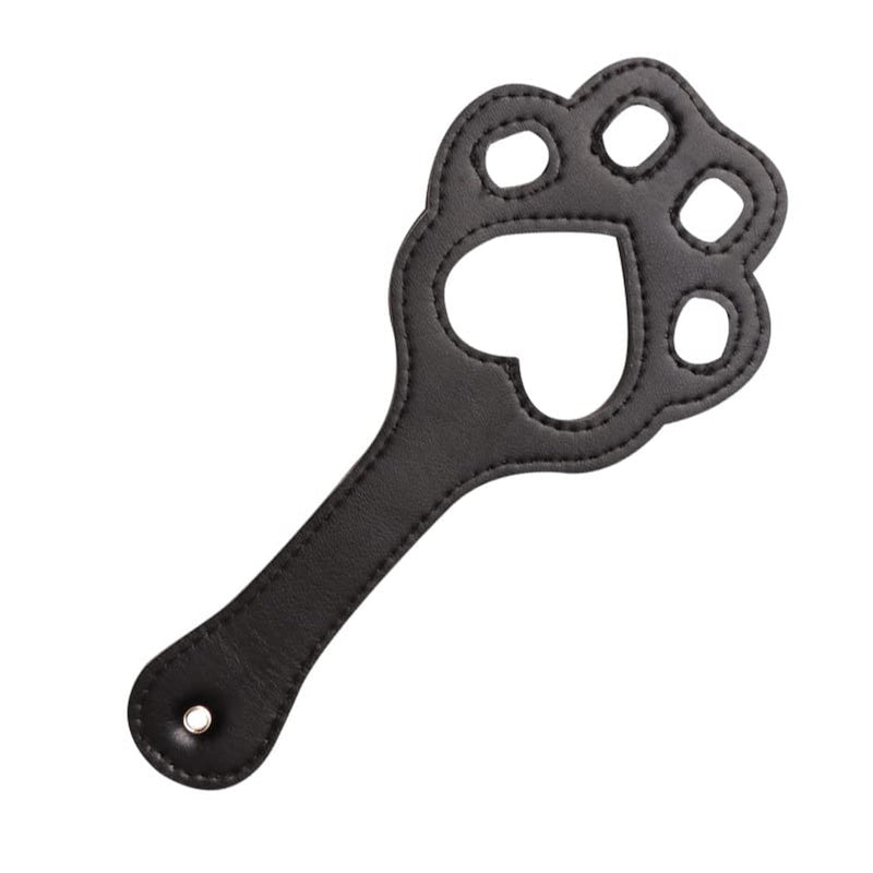Black Faux Leather Paddle Openwork Cat Claw Spanking Paddle Whips Cute Fetish Sexual Flirting Sex Toys Bdsm Sex Play Leather Flogger For Adults Couple Cosplay Sm Game Bed