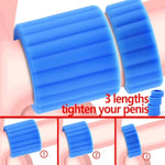 Penis Ring For Men - Ball Stretcher Glans Ring Blue Silicone Stretchy Cock Ring For Harder Longer Stronger Erections - Erection Enhancing Sex Toy - 3 Lengths