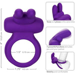 Silicone Rechargeable Dual Rockin’ Rabbit Enhancer, Vibrating Cock Ring For Couple Adult Sex Toy Purple Se-1843-20-3