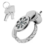 Men'S Chastity Lock Sex Toys With Adjustable Penis Ring, Stainless Steel Chastity Cage With Hollow Patterns, Male Chastity Device For Men Bdsm Slave Bondage (Snowflake)