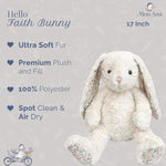 Faith Bunny Large Stuffed Animal | 18-Inch Soft & Cuddly Cream Plush Rabbit | Elegant Huggable Bunny Plushie For Play, Collecting & Décor For All Ages