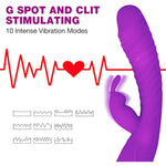 Thrusting Rabbit Vibrator G Spot Vibrator With Independent Clitoral Stimulator,10 Vibration Modes, Waterproof & Rechargeable Vibrator Dildo For Women Sex Toys For Couples, Rose