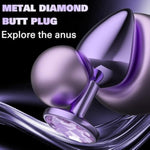 Premium Colorful Metal Anal Plug 3Pc Set - Luxury Round Jewel Base Butt Plugs For Prostate Massage, Couple Play & Anal Training, Body-Safe Material Adult Sex Toys Kit For Men&Women(Mix)