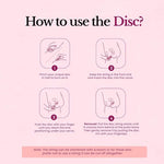 Menstrual Disc | Includes Carrying Pouch and Silicone String for Easy Removal | Comfortable & Sustainable Choice to Tampons | Reusable Medical Grade Silicone, Leak-Proof (Pink, Medium)