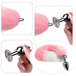 Sexy Fox Tail Plug Tail Anal Butt Plug With 3 Interchangeable Metal Anal Plug Cosplay Butt Plug Tail Plug Sex Toys Cute Role Play Fox Tail Anal Plug Tails For Women Man Beginners Trainer