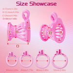 Inverted Chastity Cage Sex Toys Cock Cages Includes 4 Different Sized Rings With Invisible Lock For Penis Bondage Male Chasity Device Breathable Lightweight Portable (B,White)