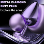 3 Pcs Metal Jeweled Butt Plug Set – Colorful Heart Shaped Anal Trainer Kit For Beginner, Women, Men, Couples – G Spot Adult Sex Toys, Luxury Anal Beads For S&M And Gay Play(Mix)