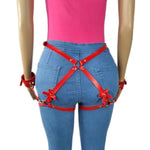 Harness With Cuffs – Body Bondage Belt For Women,Bondage Restraints Bdsm Kit With Bows Handcuffs Sex Toys?Bondage Harness? Bondage Gear & Accessories (Red)