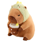 Capybara Stuffed Animal, Cute Kawaii Sfuffy Capybara Plush Toys With Hat, Super Soft Small Stuffed Animals Peluche Capibara Toy For Cuddling Boys Girls Kids Birthday Christmas 12 Inch