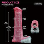 Thick Horse Penis Sleeve, 7.8'' Soft Silicone Animal Penis Sleeve Dildo Grith Extender With Penis Ring Ejaculation Delay For Men Couples